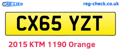 CX65YZT are the vehicle registration plates.