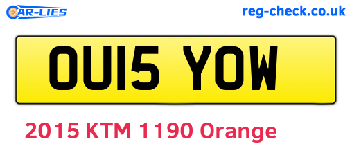 OU15YOW are the vehicle registration plates.