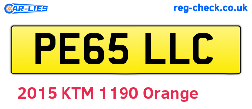 PE65LLC are the vehicle registration plates.