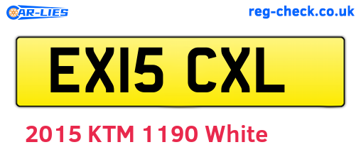 EX15CXL are the vehicle registration plates.
