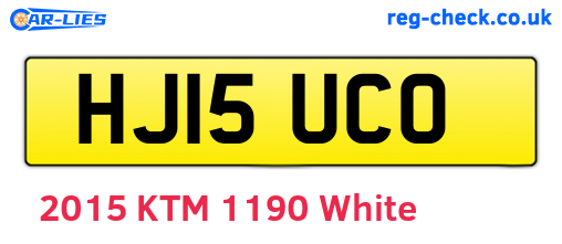 HJ15UCO are the vehicle registration plates.
