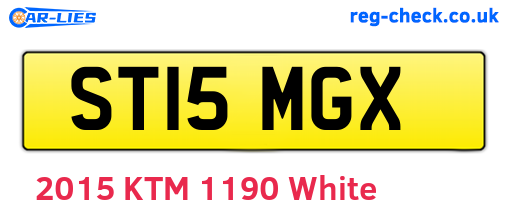 ST15MGX are the vehicle registration plates.