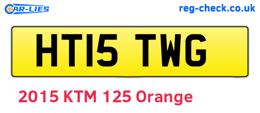HT15TWG are the vehicle registration plates.