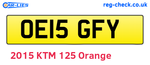 OE15GFY are the vehicle registration plates.