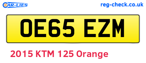 OE65EZM are the vehicle registration plates.