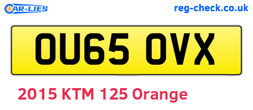 OU65OVX are the vehicle registration plates.