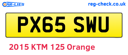 PX65SWU are the vehicle registration plates.