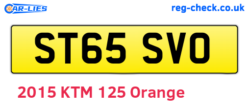 ST65SVO are the vehicle registration plates.