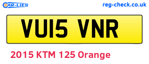 VU15VNR are the vehicle registration plates.
