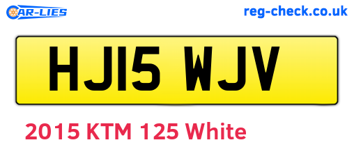 HJ15WJV are the vehicle registration plates.