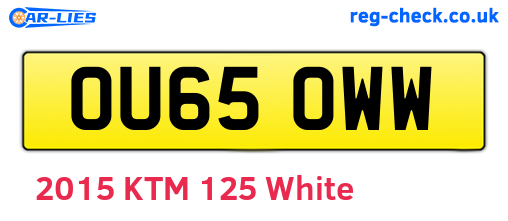 OU65OWW are the vehicle registration plates.