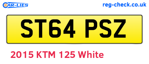 ST64PSZ are the vehicle registration plates.