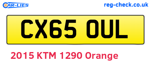 CX65OUL are the vehicle registration plates.