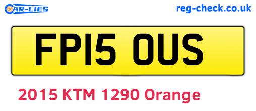 FP15OUS are the vehicle registration plates.