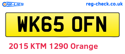 WK65OFN are the vehicle registration plates.
