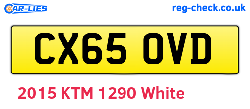 CX65OVD are the vehicle registration plates.