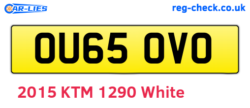 OU65OVO are the vehicle registration plates.