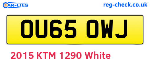 OU65OWJ are the vehicle registration plates.
