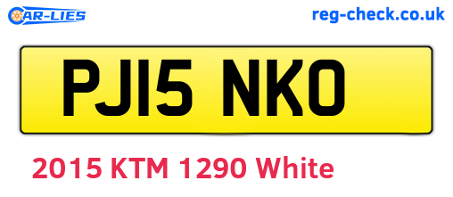 PJ15NKO are the vehicle registration plates.