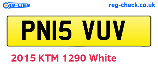 PN15VUV are the vehicle registration plates.