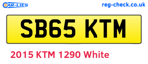 SB65KTM are the vehicle registration plates.