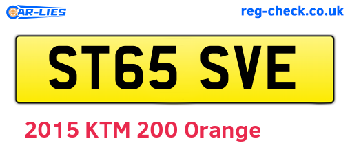 ST65SVE are the vehicle registration plates.