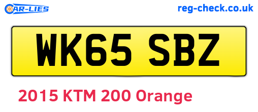 WK65SBZ are the vehicle registration plates.