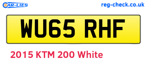 WU65RHF are the vehicle registration plates.