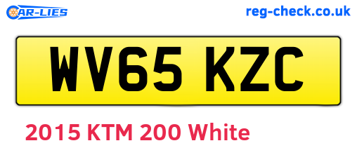 WV65KZC are the vehicle registration plates.