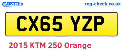 CX65YZP are the vehicle registration plates.
