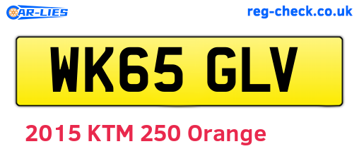 WK65GLV are the vehicle registration plates.