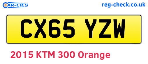CX65YZW are the vehicle registration plates.