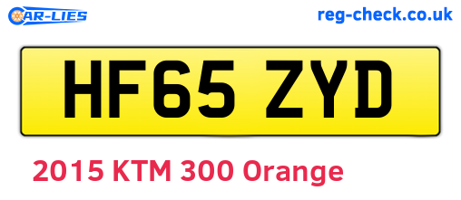 HF65ZYD are the vehicle registration plates.