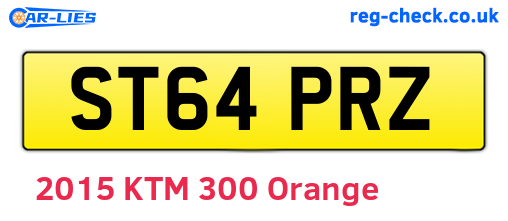 ST64PRZ are the vehicle registration plates.