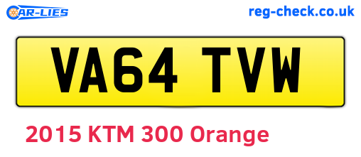VA64TVW are the vehicle registration plates.