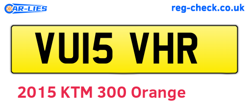 VU15VHR are the vehicle registration plates.