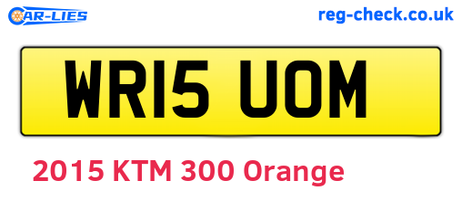 WR15UOM are the vehicle registration plates.