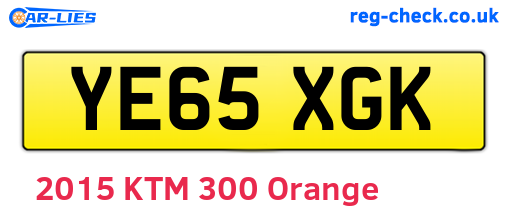 YE65XGK are the vehicle registration plates.