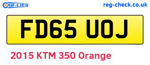 FD65UOJ are the vehicle registration plates.