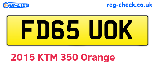 FD65UOK are the vehicle registration plates.