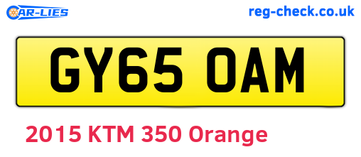 GY65OAM are the vehicle registration plates.