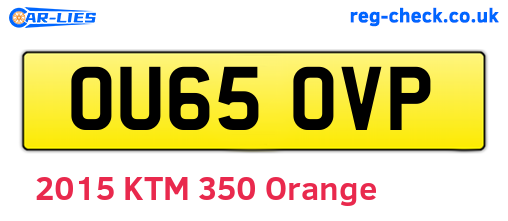OU65OVP are the vehicle registration plates.