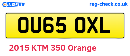 OU65OXL are the vehicle registration plates.