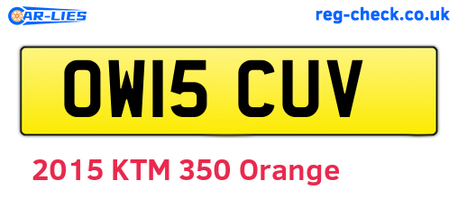 OW15CUV are the vehicle registration plates.