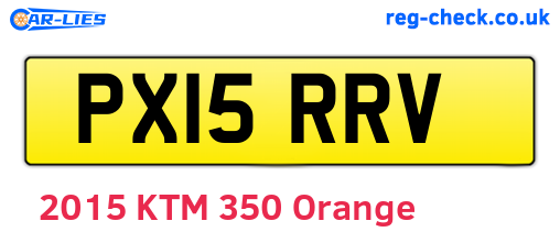 PX15RRV are the vehicle registration plates.