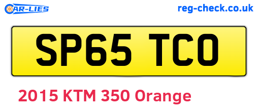 SP65TCO are the vehicle registration plates.