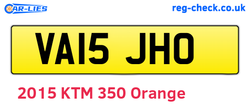 VA15JHO are the vehicle registration plates.