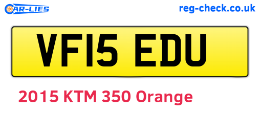 VF15EDU are the vehicle registration plates.