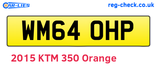 WM64OHP are the vehicle registration plates.