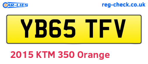 YB65TFV are the vehicle registration plates.